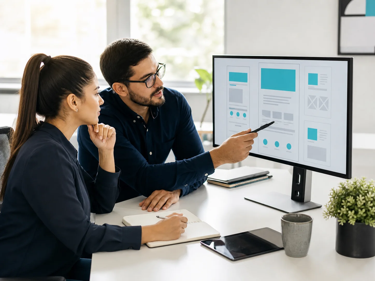 Estrutura de uma landing page sendo analisada